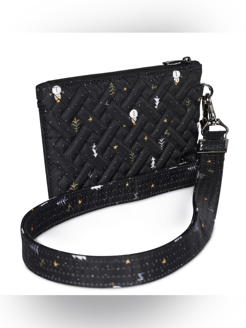 Lug Peekaboo Quilted Convertible Crossbody Bag. Snowman Trees. NWT